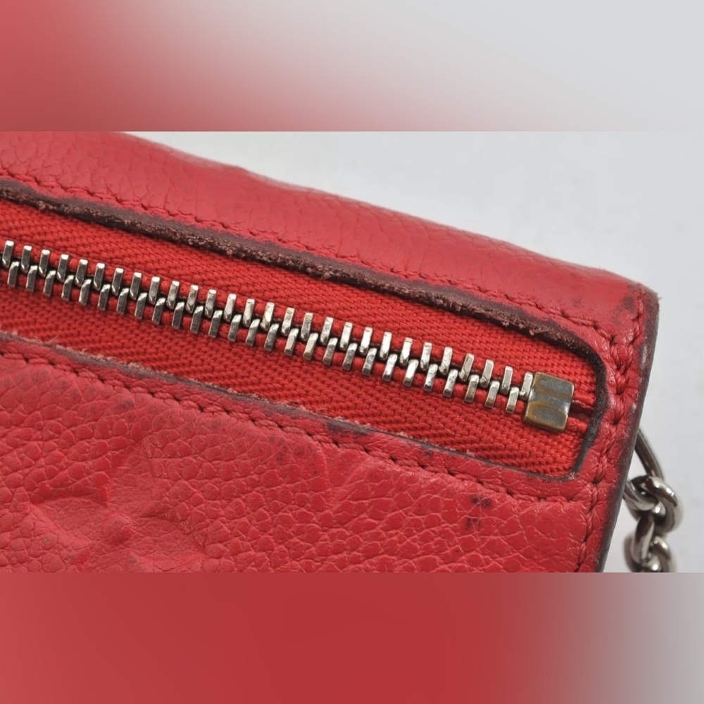 ♥️Louis Vuitton Red Monogram Empreinte Pochette Cles Coin Purse/Wallet |PRELOVED - Picture 12 of 16